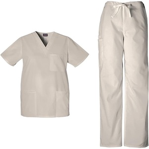 image:imageCherokee Unisex Scrub Set for Men amp Women VNeck Top with Cargo PantKhaki