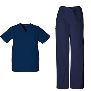 image:imageCherokee Unisex Scrub Set for Men amp Women VNeck Top with Cargo PantNavy