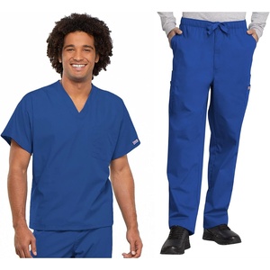 image:imageCherokee Unisex Scrub Sets VNeck Top amp Elastic Waist PantRoyal