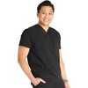 image:imageCherokee Atmos Mens Scrubs Top V Neck Classic Fit Zip Chest PocketBlack