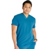image:imageCherokee Atmos Mens Scrubs Top V Neck Classic Fit Zip Chest PocketCaribbean Blue