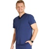 image:imageCherokee Atmos Mens Scrubs Top V Neck Classic Fit Zip Chest PocketNavy