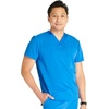 image:imageCherokee Atmos Mens Scrubs Top V Neck Classic Fit Zip Chest PocketRoyal