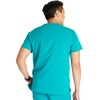image:imageCherokee Atmos Mens Scrubs Top V Neck Classic Fit Zip Chest PocketTeal Blue