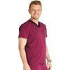 image:imageCherokee Atmos Mens Scrubs Top V Neck Classic Fit Zip Chest PocketWine