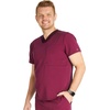 image:imageCherokee Atmos Mens Scrubs Top V Neck Classic Fit Zip Chest PocketWine