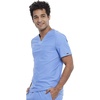 image:imageCherokee Form V Neck Mens Scrubs TopModern Fit 360 StretchCiel Blue