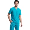 image:imageCherokee Form V Neck Mens Scrubs TopModern Fit 360 StretchTeal Blue