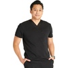 image:imageCherokee Atmos Mens Scrubs Top V Neck Classic Fit Zip Chest PocketBlack