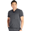image:imageCherokee Atmos Mens Scrubs Top V Neck Classic Fit Zip Chest PocketPewter