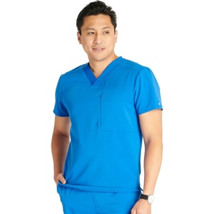 image:imageCherokee Atmos Mens Scrubs Top V Neck Classic Fit Zip Chest PocketRoyal