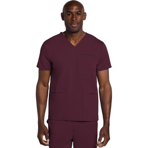 image:imageCherokee Atmos V Neck Scrubs for Men 3 Pockets Medical ShirtWine