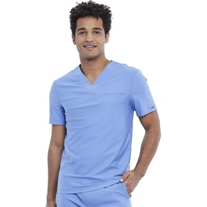 image:imageCherokee Form V Neck Mens Scrubs TopModern Fit 360 StretchCiel Blue