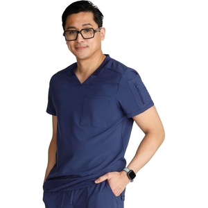 image:imageCherokee Journey Mens VNeck Scrub Top 2 Pockets Relaxed FitNavy
