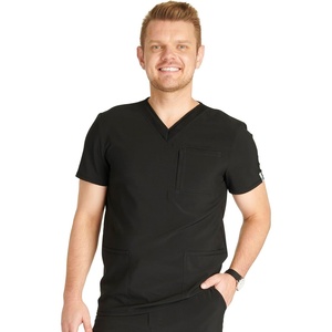image:imageCherokee Mens VNeck Scrub Top with 4 Pockets and Back Yoke Seam CK752ABlack