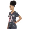 image:imageCherokee Disney Scrubs for Women VNeck Printed Scrub Top 2 PocketsFawned of You