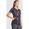 image:imageCherokee Disney Scrubs for Women VNeck Printed Scrub Top 2 PocketsFull of Spirit