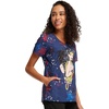image:imageCherokee Disney Scrubs for Women VNeck Printed Scrub Top 2 PocketsHang With the Stars