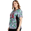 image:imageCherokee Womens VNeck Printed Scrub Top Contemporary Fit with Contrast Panels Princess Seams amp Patch Pockets  TF783Under the Mistletoe