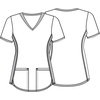 image:imageCherokee Womens VNeck Printed Scrub Top Contemporary Fit with Contrast Panels Princess Seams amp Patch Pockets  TF783Under the Mistletoe