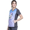 image:imageTooniforms VNeck Women Scrub Top Modern Classic FitMinions Rainbow