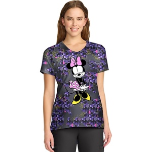 image:imageCherokee Disney Scrubs for Women VNeck Printed Scrub Top 2 PocketsFeeling Flirty