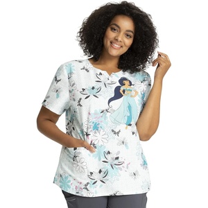 image:imageTooniforms Nurse Gifts Women Scrubs Top VNeck Print TF761Lotus Garden