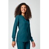 image:imageCherokee Allura Scrub Jacket for Women Zip Front 4 Pockets Tailored FitCaribbean Blue