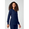 image:imageCherokee Allura Scrub Jacket for Women Zip Front 4 Pockets Tailored FitNavy