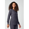 image:imageCherokee Allura Scrub Jacket for Women Zip Front 4 Pockets Tailored FitPewter