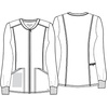 image:imageCherokee Allura Scrub Jacket for Women Zip Front 4 Pockets Tailored FitPewter