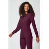 image:imageCherokee Allura Scrub Jacket for Women Zip Front 4 Pockets Tailored FitWine