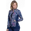 image:imageCherokee Flexibles Women Warm Up Scrubs Jacket Zip Front Knit Panel CK308Pineapple Paisley
