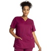 image:imageCherokee Scrub Set for Women V Neck Top amp Flare Leg PantWine