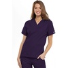 image:imageCherokee Scrub Set for Women VNeck Top amp Flare Drawstring PantEggplant