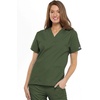 image:imageCherokee Scrub Set for Women VNeck Top amp Flare Drawstring PantOlive