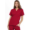 image:imageCherokee Scrub Set for Women VNeck Top amp Flare Drawstring PantRed