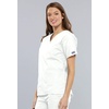 image:imageCherokee Scrub Set for Women VNeck Top amp Flare Drawstring PantWhite