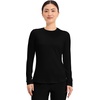 image:imageCherokee Underscrub Long Sleeve Womens Knit Tee Nursing Underscrubs Crew Neck Layering Top for Women  CK773Black  White  2 Pack