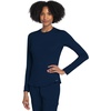 image:imageCherokee Underscrub Long Sleeve Womens Knit Tee Nursing Underscrubs Crew Neck Layering Top for Women  CK773Black  White  Navy  3 Pack