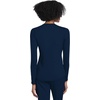 image:imageCherokee Underscrub Long Sleeve Womens Knit Tee Nursing Underscrubs Crew Neck Layering Top for Women  CK773Black  White  Navy  3 Pack