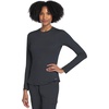 image:imageCherokee Underscrub Long Sleeve Womens Knit Tee Nursing Underscrubs Crew Neck Layering Top for Women  CK773Black  White  Pewter  3 Pack