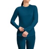 image:imageCherokee Underscrub Long Sleeve Womens Knit Tee Nursing Underscrubs Crew Neck Layering Top for Women  CK773Caribbean Blue