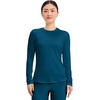 image:imageCherokee Underscrub Long Sleeve Womens Knit Tee Nursing Underscrubs Crew Neck Layering Top for Women  CK773Caribbean Blue