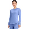 image:imageCherokee Underscrub Long Sleeve Womens Knit Tee Nursing Underscrubs Crew Neck Layering Top for Women  CK773Ciel Blue