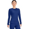 image:imageCherokee Underscrub Long Sleeve Womens Knit Tee Nursing Underscrubs Crew Neck Layering Top for Women  CK773Galaxy Blue