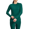 image:imageCherokee Underscrub Long Sleeve Womens Knit Tee Nursing Underscrubs Crew Neck Layering Top for Women  CK773Hunter Green