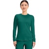 image:imageCherokee Underscrub Long Sleeve Womens Knit Tee Nursing Underscrubs Crew Neck Layering Top for Women  CK773Hunter Green
