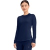 image:imageCherokee Underscrub Long Sleeve Womens Knit Tee Nursing Underscrubs Crew Neck Layering Top for Women  CK773Navy  White  2 Pack