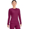image:imageCherokee Underscrub Long Sleeve Womens Knit Tee Nursing Underscrubs Crew Neck Layering Top for Women  CK773Wine